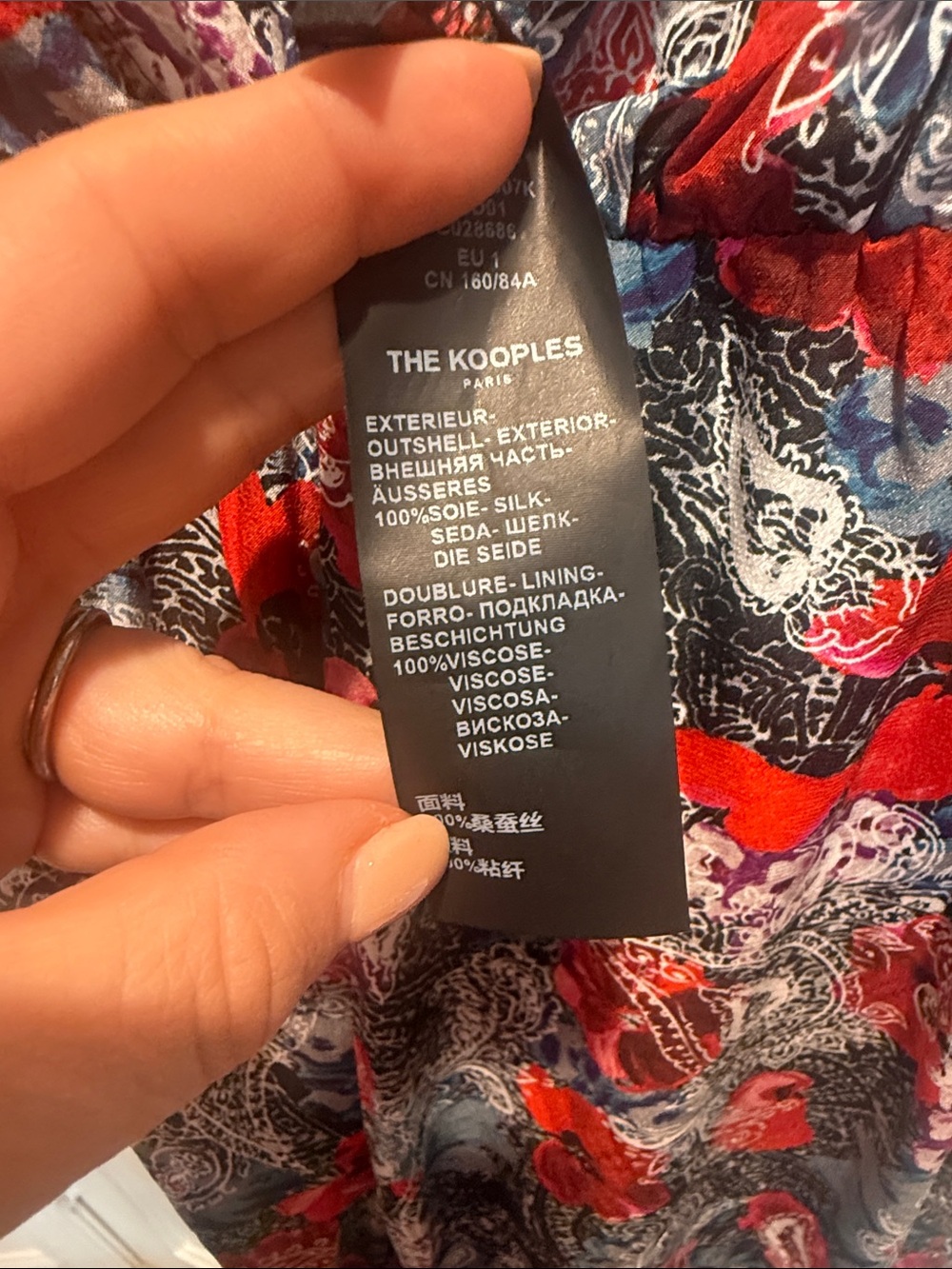 The Kooples Red and Blue Floral Wrap Jumpsuit size 1 - Picture 11 of 11